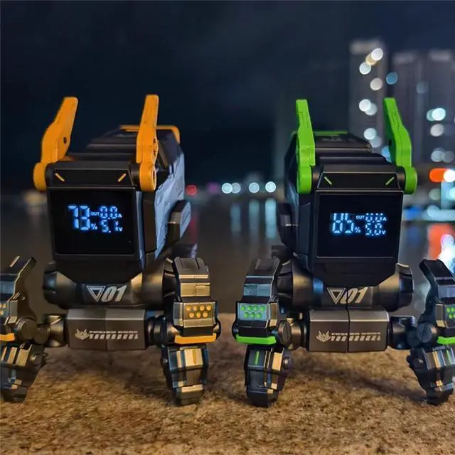 Alt view image 4 of 7 - DUCI Beast Mecha Style Portable charger, 22.5w fast charging Power Bank (PowerCore 10K), 10,000mAh, With screen displaysupport USB-C high-speed charging, suitable for Apple, Android, etc.Orange