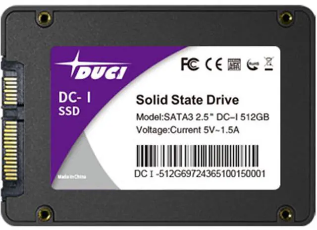 Alt view image 2 of 4 - DUCI 512GB SSD, Universal Internal SSD, SATA 3.0, Drive 2.5, for Laptops and Desktop PCs, Speeds up to 510MB/s, for Gaming/Work, Black