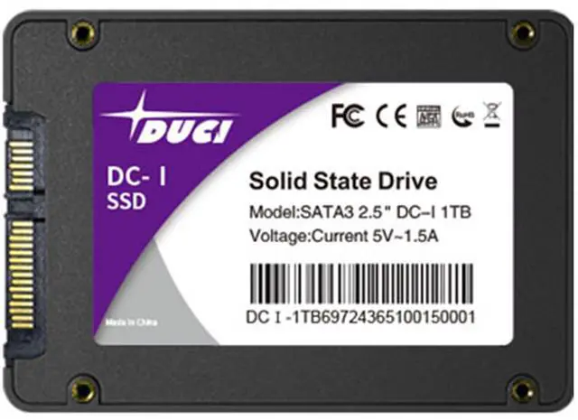 Alt view image 2 of 4 - DUCI 1T SSD, Universal Internal SSD, SATA 3.0, Drive 2.5, for Laptops and Desktop PCs, Speeds up to 510MB/s, for Gaming/Work, Black
