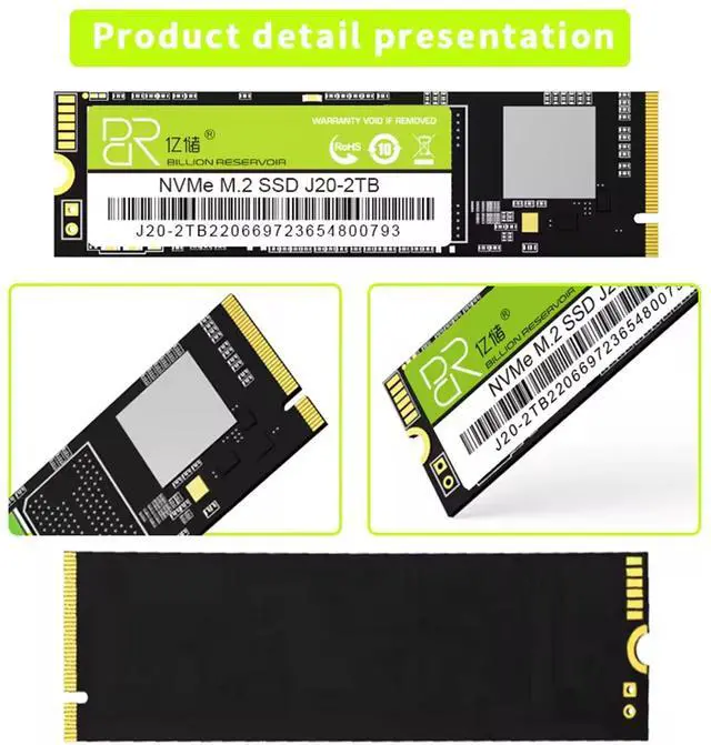Alt view image 4 of 6 - DUCI 128G NVME M.2 universal internal SSD Solid State, Notebook and PC laptop, PCIE3.0 interface, Speeds Up to 2100MB/s,for Gaming, Work, Green