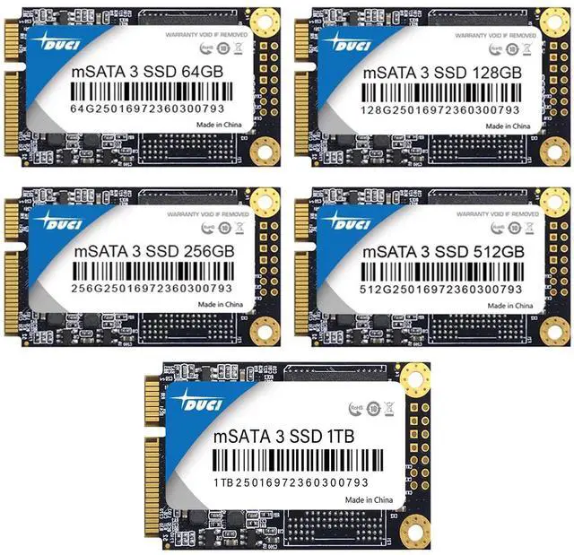 Alt view image 3 of 4 - DUCI MSATA 64GB SSD, General Purpose SSD with speeds up to 270MB/s for Notebook and Desktop PCs for Gaming/Work, Black