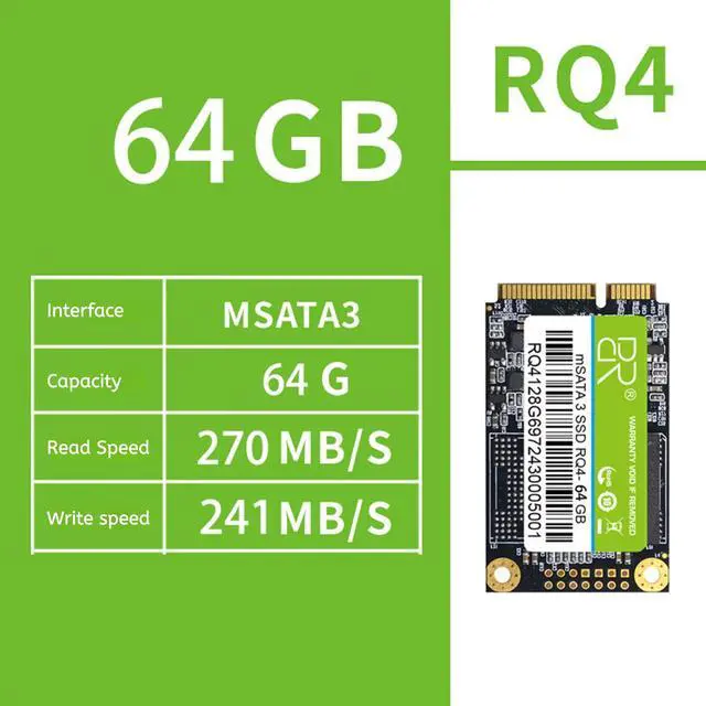 Alt view image 2 of 7 - DUCI MSATA 64GB SSD, General Purpose SSD with speeds up to 270MB/s for Notebook and Desktop PCs for Gaming/Work, Green