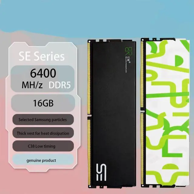 Alt view image 2 of 7 - DUCI SE-16GB-6400MH/Z-C38  Memory Module, DDR5, 16GB, 6400MH/z Frequency, C38 Low Latency, Thick Heatsink, Suitable for Desktop Computers, black