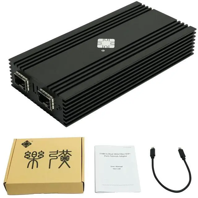 Alt view image 5 of 5 - IOCREST DTB3F21 Network Card, Transfer Speed 10Gbps, 2×SFP+ Ports, Compatible with USB4.0/Thunderbolt 3, 4 Interface Computers, Supports Mac, Windows, Linux