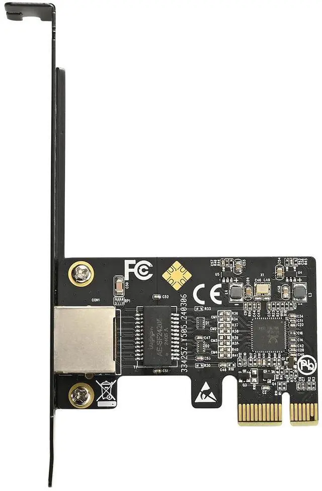Alt view image 3 of 4 - IOCREST IO-PCE8126-GLAN Network Interface Card, AQC113 chip, 5Gbps transfer rate, PCIe x1 single-slot, RJ45 interface, dual-color LED indicator, supports macOS, Windows, Linux, and other systems
