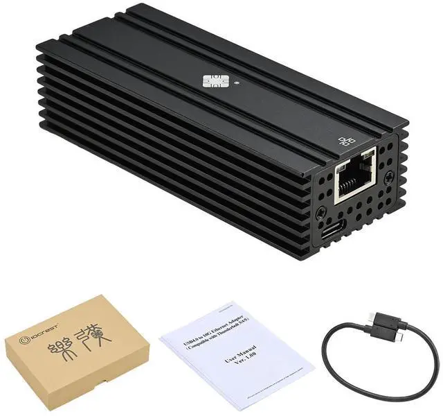 Alt view image 5 of 5 - IOCREST IO-HTB1131-GLAN Network Adapter, 10Gbps Transfer Rate, Compatible with USB4, Thunderbolt 3/4, 1×RJ45 Port, No External Power Required, Silent Efficient Cooling, Supports macOS, Windows, Linux