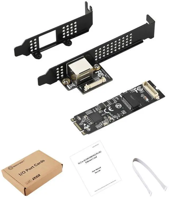 Alt view image 5 of 5 - IOCREST IO-M2F8126-GLAN, M.2 (B+M Key) to Single-Port 5G Gigabit Ethernet Adapter, RTL8126 Chipset, 1×RJ45 Port, Dual-Color LED Indicator, Supports macOS, Windows, Linux Systems