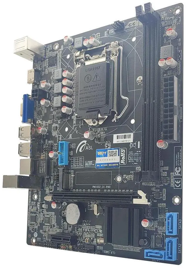 Alt view image 2 of 6 - ASL H310M2-K D4 v3 M-ATX Motherboard, Supports 6/7/8/9th Gen LGA1151, 2xDDR4, HDMI+VGA, 3×SATA3 + M.2,  1x PCI-E x16, 1x PCI-E x1 slots