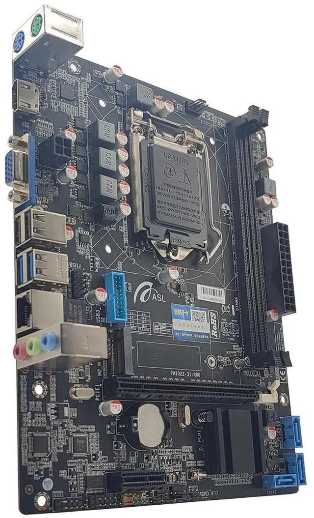 Alt view image 6 of 6 - ASL H310M2-K D4 v3 M-ATX Motherboard, Supports 6/7/8/9th Gen LGA1151, 2xDDR4, HDMI+VGA, 3×SATA3 + M.2,  1x PCI-E x16, 1x PCI-E x1 slots