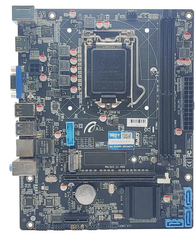 Main image of ASL H310M2-K D4 v3 M-ATX Motherboard, Supports 6/7/8/9th Gen LGA1151, 2xDDR4, HDMI+VGA, 3×SATA3 + M.2,  1x PCI-E x16, 1x PCI-E x1 slots