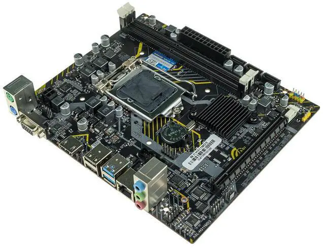 Alt view image 3 of 5 - ASL H311M-D3 M-ATX Motherboard, Supports 6/7/8/9th Gen LGA1151, 2xDDR3, HDMI+VGA, 3×SATA3.0, 1x PCI-E x16, 1x PCI-E x1 slots