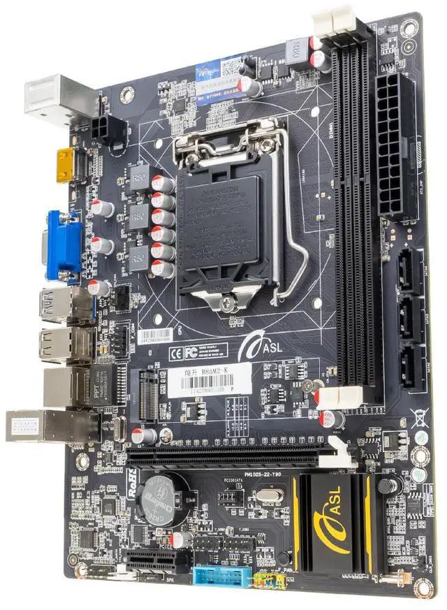 Alt view image 3 of 5 - ASL B85M2-K M-ATX Motherboard, Supports 4 Gen LGA1150, 2xDDR3, HDMI+VGA, 2×SATA2.0+2xSATA3.0+M2, 1x PCI-E x16, 2x PCI-E x1 slots