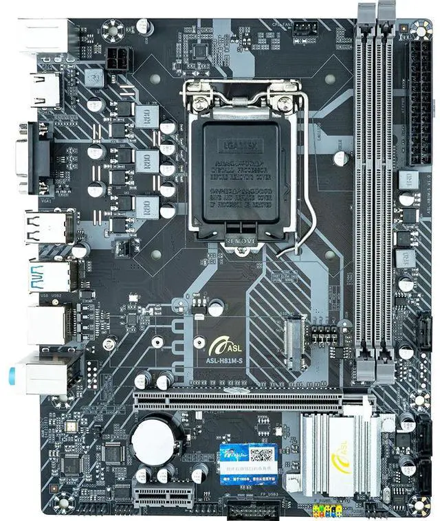 Main image of ASL H81M-S M-ATX Motherboard, Supports 4 Gen LGA1150, 2xDDR3, HDMI+VGA, 1xSATA3.0+2xSATA2.0+M.2, 1x PCI-E x16, 1x PCI-E x1 slots