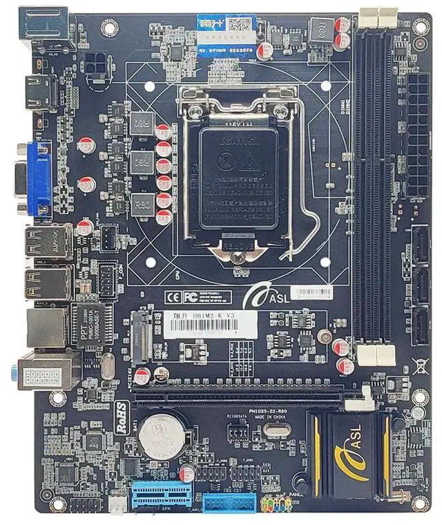 Main image of ASL H81M2-K M-ATX Motherboard, Supports 4 Gen LGA1150, 2xDDR3, HDMI+VGA, 2×SATA2.0+2xSATA3.0+M.2, 1x PCI-E x16, 1x PCI-E x1 slots