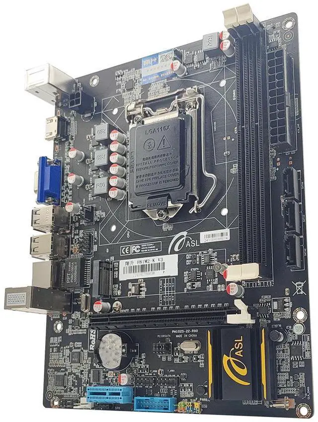 Alt view image 5 of 6 - ASL H81M2-K M-ATX Motherboard, Supports 4 Gen LGA1150, 2xDDR3, HDMI+VGA, 2×SATA2.0+2xSATA3.0+M.2, 1x PCI-E x16, 1x PCI-E x1 slots