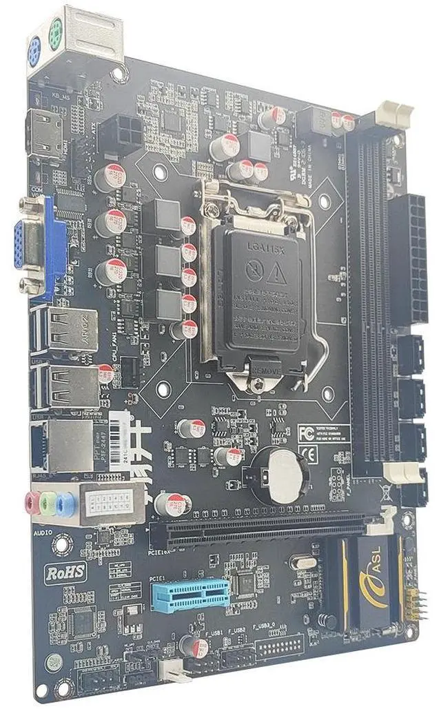 Alt view image 5 of 6 - ASL H61M-K v2 M-ATX Motherboard, Supports 2/3 Gen LGA1155, 2xDDR3, HDMI+VGA, 4xSATA2.0, M.2, 1x PCI-E x16, 1x PCI-E x1 slots, 6xUSB2.0