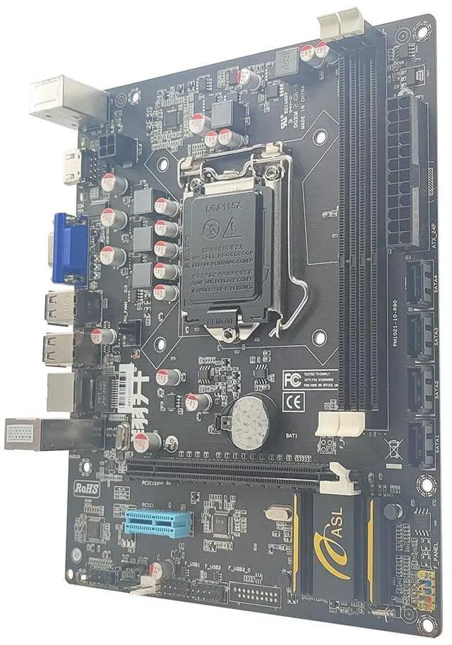 Alt view image 4 of 6 - ASL H61M-K v2 M-ATX Motherboard, Supports 2/3 Gen LGA1155, 2xDDR3, HDMI+VGA, 4xSATA2.0, M.2, 1x PCI-E x16, 1x PCI-E x1 slots, 6xUSB2.0