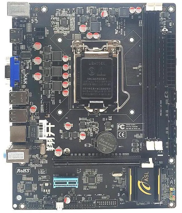 Main image of ASL H61M-K v2 M-ATX Motherboard, Supports 2/3 Gen LGA1155, 2xDDR3, HDMI+VGA, 4xSATA2.0, M.2, 1x PCI-E x16, 1x PCI-E x1 slots, 6xUSB2.0