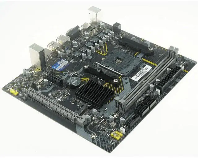 Alt view image 3 of 5 - ASL B450M-D4 M-ATX Motherboard - Supports 3000-5000 (AM4), 2×DDR4 64GB, HDMI+VGA, 4×SATA3 + M.2, Gigabit LAN