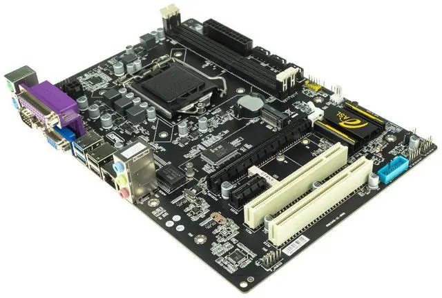 Alt view image 4 of 5 - ASL B75P-LK v2 M-ATX Motherboard, Supports 2/3th Gen LGA1155, 2xDDR3, HDMI+VGA, 3×SATA3 + M.2,  1x PCI-E x16, 1x PCI-E x1 slots, 2x PCI slots, 1x Mini-PCIe device slot, supports Bluetooth/WIFI devices