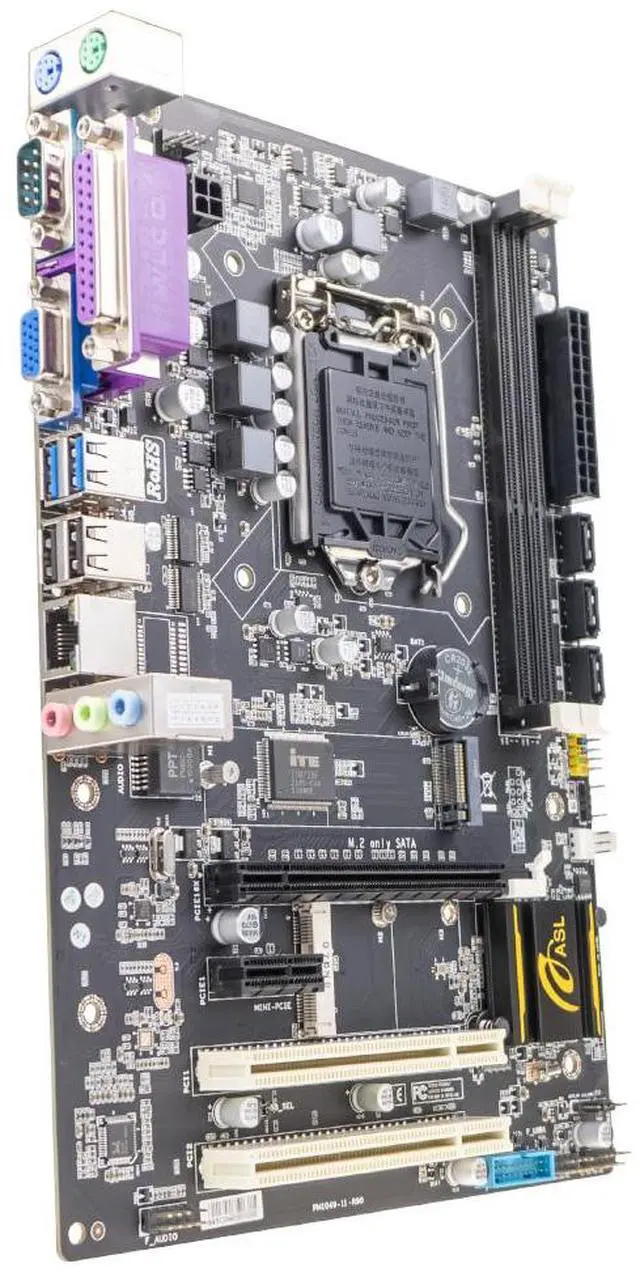 Alt view image 3 of 5 - ASL B75P-LK v2 M-ATX Motherboard, Supports 2/3th Gen LGA1155, 2xDDR3, HDMI+VGA, 3×SATA3 + M.2,  1x PCI-E x16, 1x PCI-E x1 slots, 2x PCI slots, 1x Mini-PCIe device slot, supports Bluetooth/WIFI devices