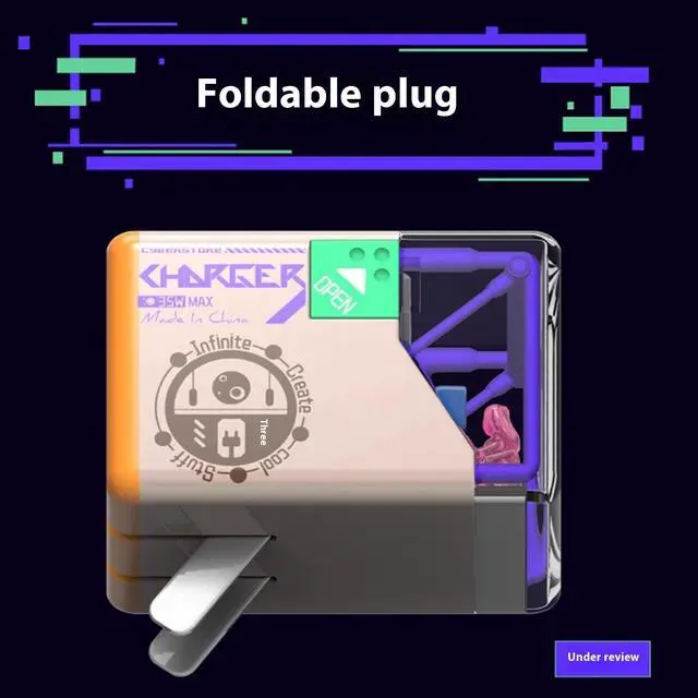 Alt view image 5 of 7 - DUCI Infinite Creation Cyber Store Charger, 35W GaN Fast Charger, Modular Design, Touch-Sensitive Backlight, Compatible with Phones/Tablets/Laptops/Gaming Consoles, THE LAB Charger