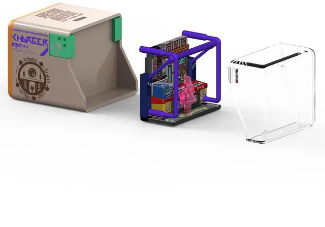 Alt view image 2 of 7 - DUCI Infinite Creation Cyber Store Charger, 35W GaN Fast Charger, Modular Design, Touch-Sensitive Backlight, Compatible with Phones/Tablets/Laptops/Gaming Consoles, THE LAB Charger