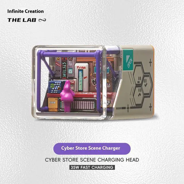 Alt view image 3 of 7 - DUCI Infinite Creation Cyber Store Charger, 35W GaN Fast Charger, Modular Design, Touch-Sensitive Backlight, Compatible with Phones/Tablets/Laptops/Gaming Consoles, THE LAB Charger