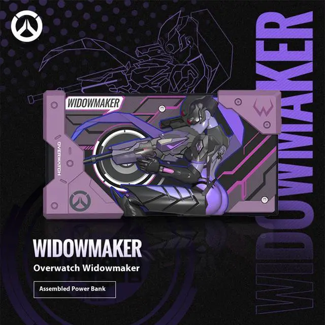 Alt view image 3 of 6 - DUCI Overwatch Widowmaker 10000mAh Bidirectional Fast-Charging Modular Power Bank, compatible with Android/iOS devices, includes 22.5W fast-charging adapter, Infinite Creative Power Bank, Purple