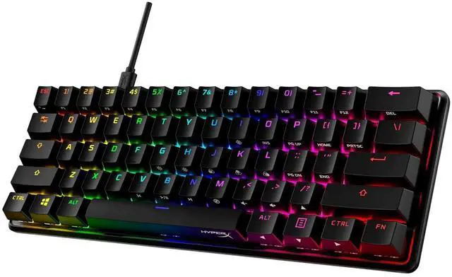 Alt view image 7 of 7 - HyperX Alloy Origins 60 Mechanical Gaming Keyboard (60-Key, Fire Linear Switches) - 60% Compact RGB Backlit, PBT Keycaps, Aircraft-Grade Aluminum, Detachable USB-C, NGENUITY Software Compatible