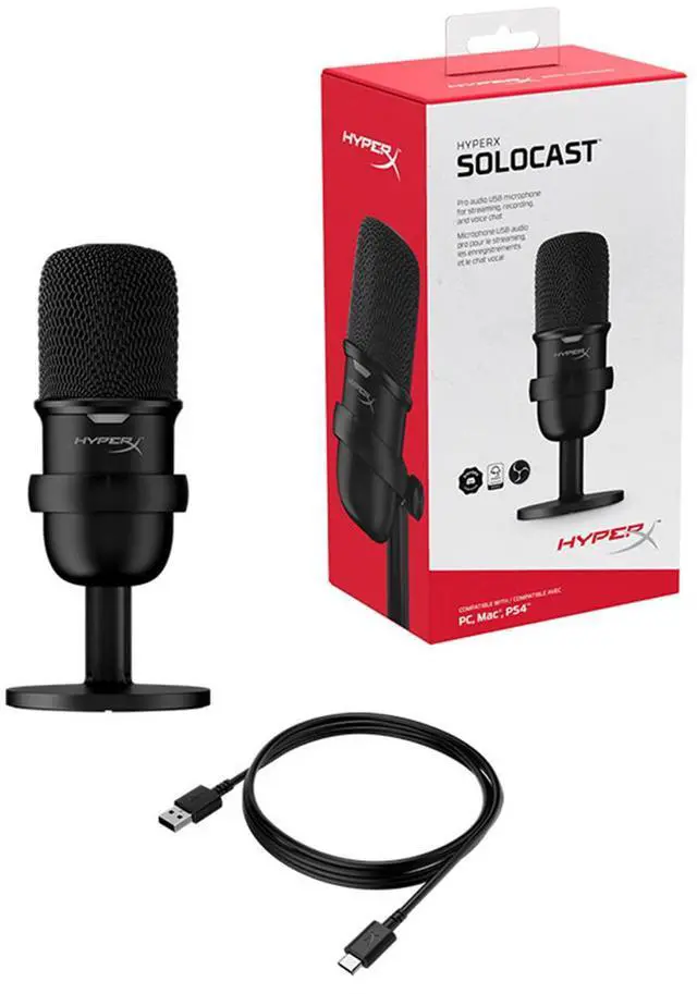 Alt view image 7 of 7 - HyperX SoloCast  USB Condenser Gaming Microphone, for PC, PS5, PS4, and Mac, Tap-to-Mute Sensor, Cardioid Polar Pattern, Great for Streaming, Podcasts, Twitch, YouTube, Discord - Black