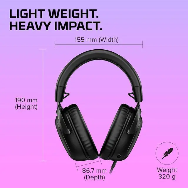 Alt view image 7 of 7 - HyperX Cloud III  Wired Gaming Headset, PC, PS5, Xbox Series X|S, Angled 53mm Drivers, DTS Spatial Audio, Memory Foam, Durable Frame, Ultra-Clear 10mm Mic, USB-C, USB-A, 3.5mm  Black