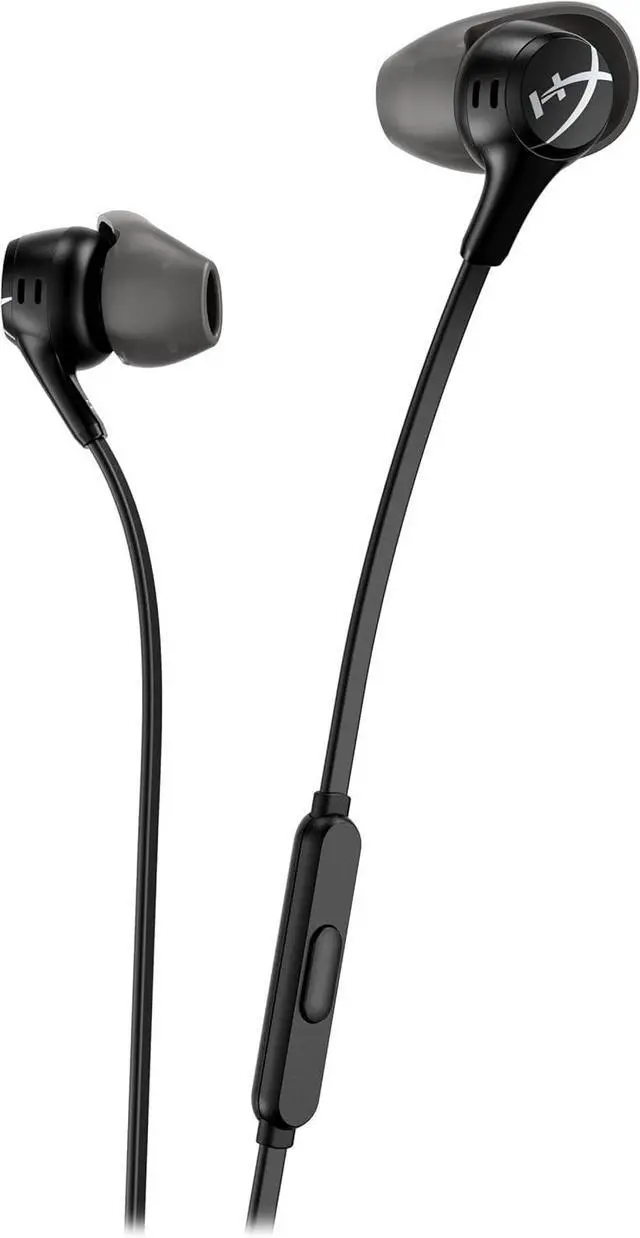 Main image of HyperX Cloud Earbuds II  14mm Drivers, Four Eartips, Hard-Shell Carrying Case, Low-Profile 90° Plug, 3.5mm Plug, Built-in Microphone, Multi-Function Button, PC, Mobile, Nintendo Switch  Black