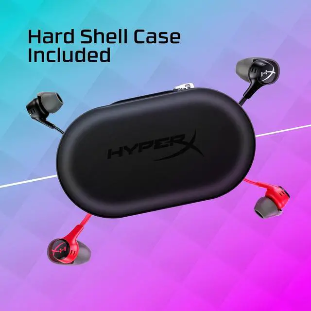 Alt view image 6 of 7 - HyperX Cloud Earbuds II  14mm Drivers, Four Eartips, Hard-Shell Carrying Case, Low-Profile 90° Plug, 3.5mm Plug, Built-in Microphone, Multi-Function Button, PC, Mobile, Nintendo Switch  Black