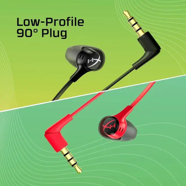 Alt view image 7 of 7 - HyperX Cloud Earbuds II  14mm Drivers, Four Eartips, Hard-Shell Carrying Case, Low-Profile 90° Plug, 3.5mm Plug, Built-in Microphone, Multi-Function Button, PC, Mobile, Nintendo Switch  Black
