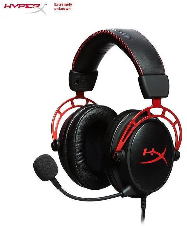 HyperX Cloud Alpha Gaming Headset Headphone Wired Detachable Noise Cancelling Microphone Dual Chamber Drivers Memory Foam Over-ear Soft Leatherette for PC Xbox Nintendo Switch PS4 Black Red