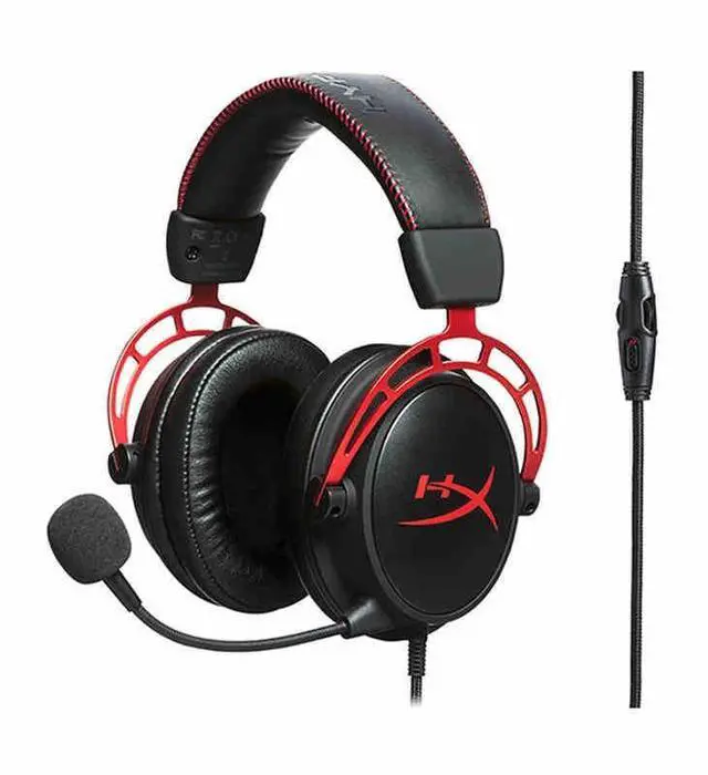 Alt view image 5 of 7 - HyperX Cloud Alpha Gaming Headset Headphone Wired Detachable Noise Cancelling Microphone Dual Chamber Drivers Memory Foam Over-ear Soft Leatherette for PC Xbox Nintendo Switch PS4 Black Red