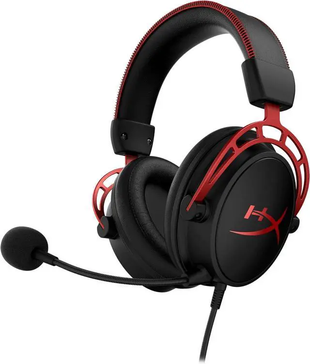 Alt view image 2 of 7 - HyperX Cloud Alpha Gaming Headset Headphone Wired Detachable Noise Cancelling Microphone Dual Chamber Drivers Memory Foam Over-ear Soft Leatherette for PC Xbox Nintendo Switch PS4 Black Red