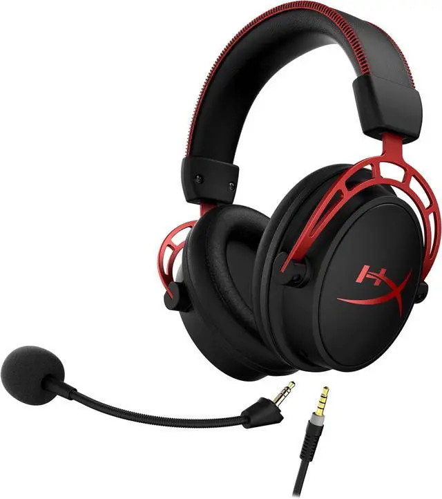 Alt view image 6 of 7 - HyperX Cloud Alpha Gaming Headset Headphone Wired Detachable Noise Cancelling Microphone Dual Chamber Drivers Memory Foam Over-ear Soft Leatherette for PC Xbox Nintendo Switch PS4 Black Red