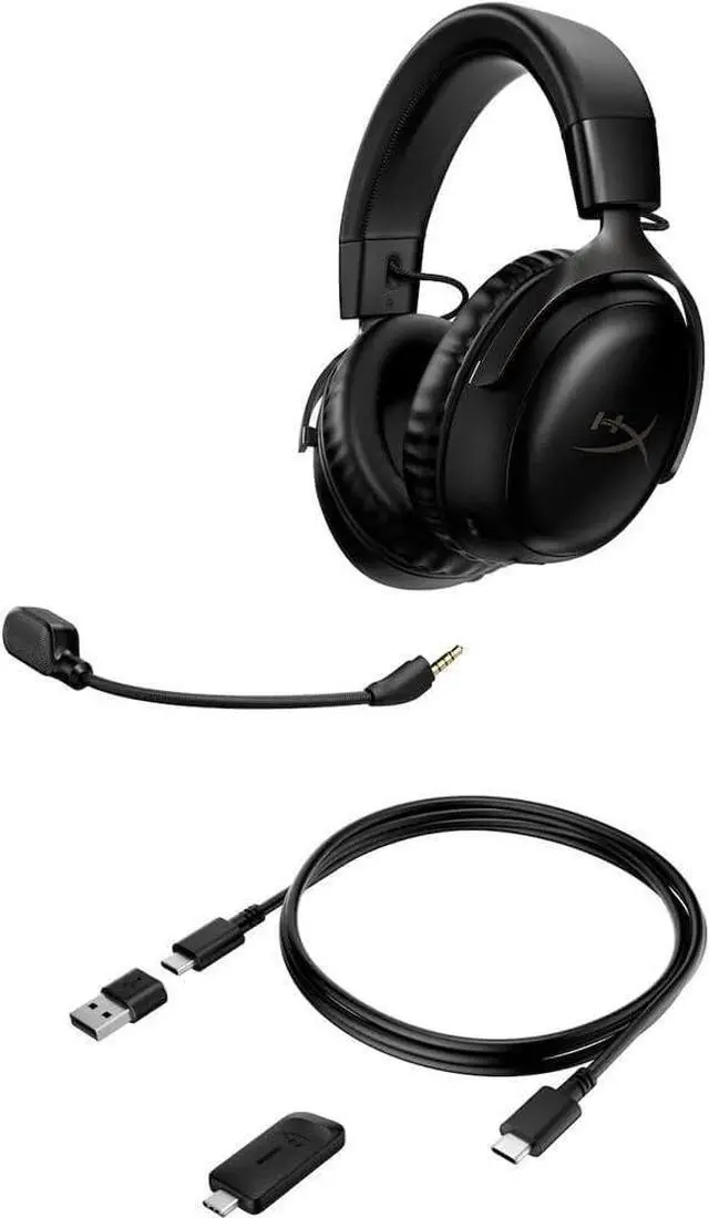 Alt view image 5 of 7 - HyperX Cloud III Wireless  Gaming Headset for PC, PS5, PS4, up to 120-hour Battery, 2.4GHz Wireless, DTS Spatial Audio, 53mm Angled Drivers, Memory Foam, Durable Frame, 10mm Microphone, Black