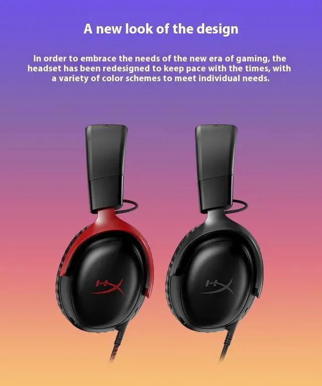 Alt view image 6 of 7 - HyperX Cloud III  Wired Gaming Headset, PC, PS5, Xbox Series X|S, Angled 53mm Drivers, DTS Spatial Audio, Memory Foam, Durable Frame, Ultra-Clear 10mm Mic, USB-C, USB-A, 3.5mm  Black/Red