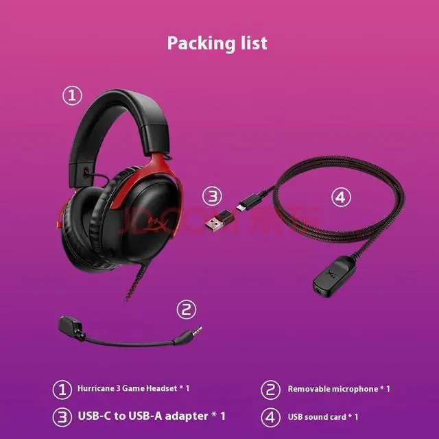 Alt view image 7 of 7 - HyperX Cloud III  Wired Gaming Headset, PC, PS5, Xbox Series X|S, Angled 53mm Drivers, DTS Spatial Audio, Memory Foam, Durable Frame, Ultra-Clear 10mm Mic, USB-C, USB-A, 3.5mm  Black/Red