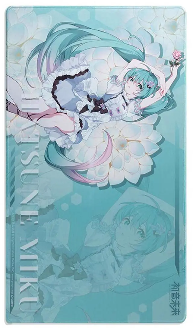 Alt view image 4 of 7 - MIKU Hatsune Miku 39 Theme Flower Whisper Extra-Large Desk Mat, 700mm x 400mm x 3mm, Natural Rubber, Non-Slip Bottom, Knitted Hemmed Edges, Durable, Fade-Resistant, Suitable for Gaming and Office Use