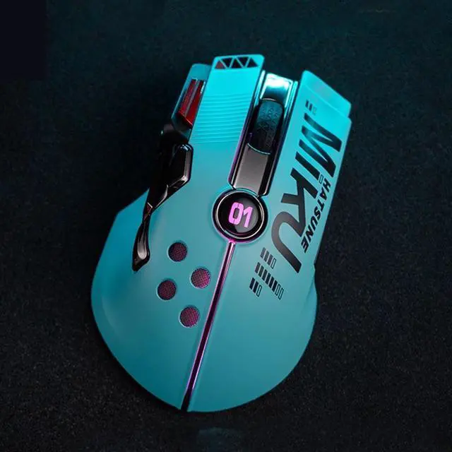 Alt view image 3 of 7 - Moeyu Hatsune Miku Control Sonic Mouse, wireless/wired dual mode, 5000W button life, 5-speed DPI adjustment, RGB light effects, Type-C interface, for Windows/MAC OS