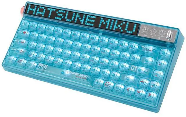 Main image of Moeyu Hatsune MIKU Gaming Heart Series Mechanical Keyboard, 68 Keys, Wireless/Wired Dual Mode, RGB Backlighting, 20 Lighting Effects, Supports PC, iPad, IOS and Android Multi-Platforms