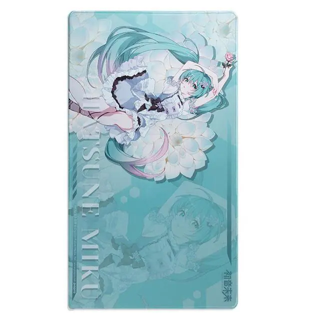 Alt view image 7 of 7 - Moeyu Hatsune MIKU 39 Theme Flower Whisper Extra-Large Desk Mat, 700mm x 400mm x 3mm, Natural Rubber, Non-Slip Bottom, Knitted Hemmed Edges, Durable, Fade-Resistant, Suitable for Gaming and Office Use
