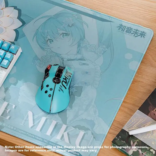 Alt view image 6 of 7 - Moeyu Hatsune MIKU 39 Theme Flower Whisper Extra-Large Desk Mat, 700mm x 400mm x 3mm, Natural Rubber, Non-Slip Bottom, Knitted Hemmed Edges, Durable, Fade-Resistant, Suitable for Gaming and Office Use