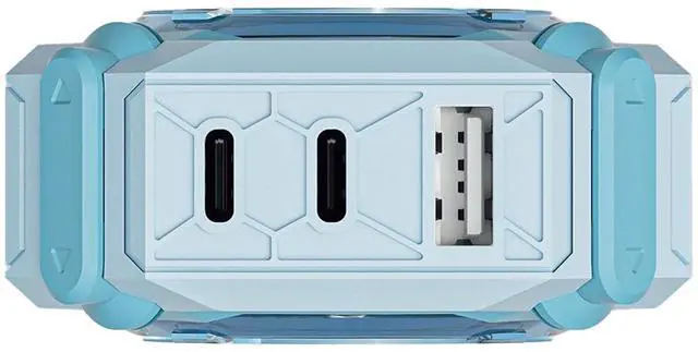 Alt view image 3 of 7 - SONGX Luo Tianyi 70W GaN Charger with 1m Type-C Cable, 3-Port Fast Charging (1xUSB, 2xType-C Ports), Compatible with iOS/Android/Windows/Handheld Consoles, Star Ring Lighting Surround, Mecha Charger