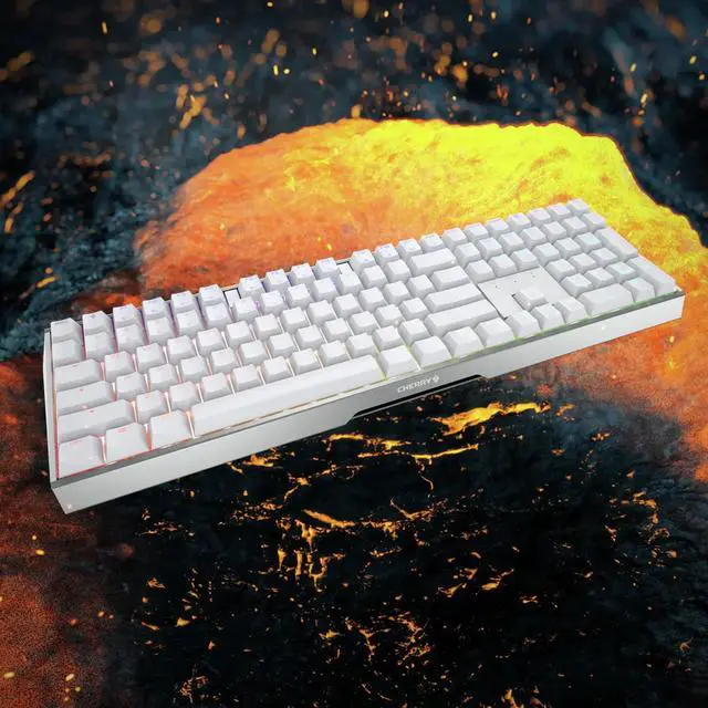 Alt view image 5 of 6 - CHERRY MX3.0S Wired RGB White - Tea Switch 108 Keys Mechanical Keyboard, Aluminum Alloy Case, 16 Million Colors Backlight, Suitable for Gaming, Office, System Support Windows10/8/7/Vista/XP