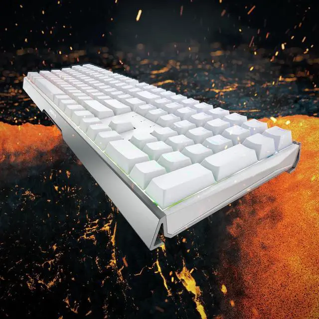 Alt view image 4 of 6 - CHERRY MX3.0S Wired RGB White - Green Switch 108 Keys Mechanical Keyboard, Aluminum Alloy Case, 16 Million Colors Backlight, Suitable for Gaming, Office, System Support Windows10/8/7/Vista/XP